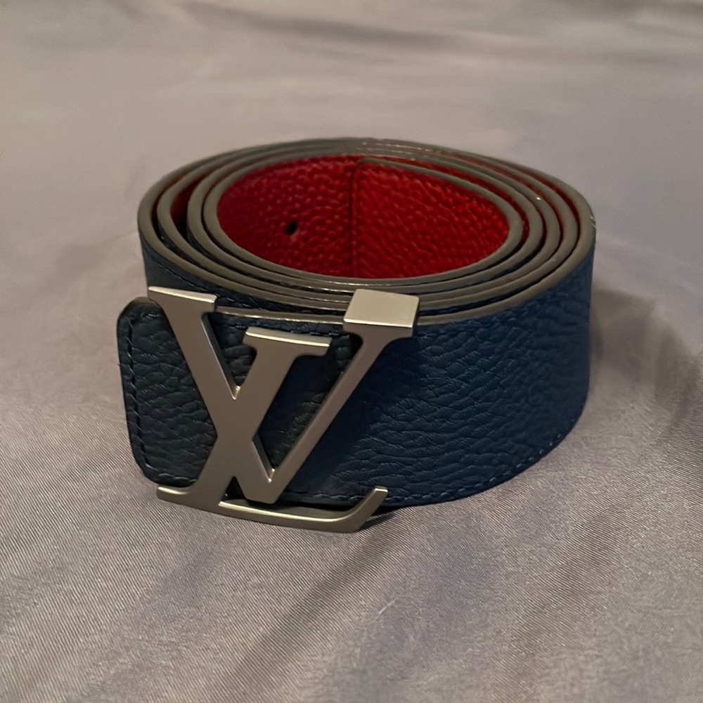 Reversible Louis Vuitton Belt Blue/Red